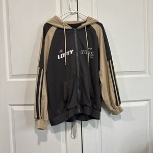 Black and Tan Zip-Up Hoodie